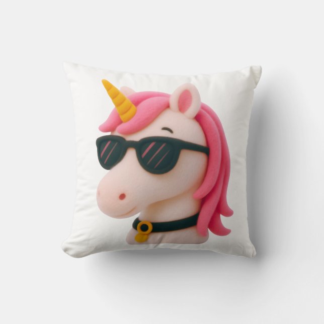 super soft unicorn-style plush style throw pillow (Front)