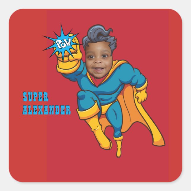 Super Special Kid's Greatest Superhero Square Sticker (Front)