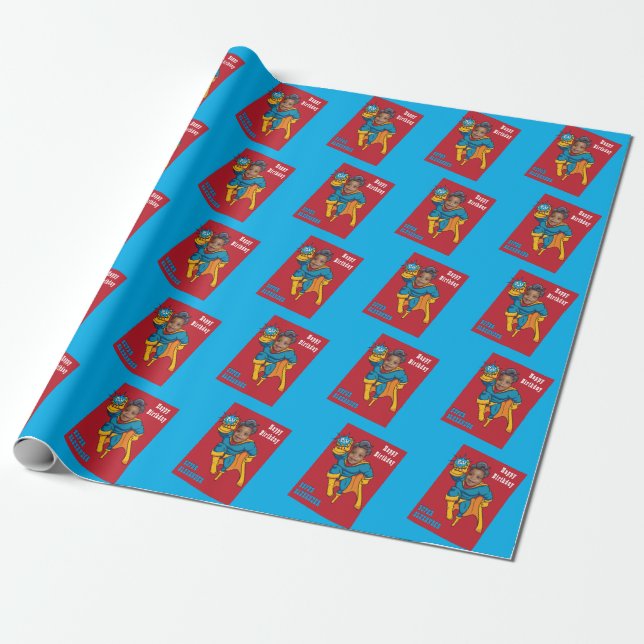 Super Special Kid's Greatest Superhero Wrapping Paper (Unrolled)