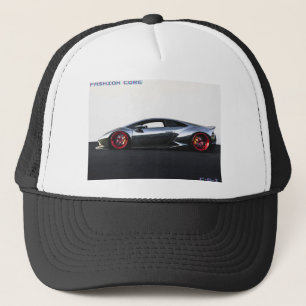 super sports car on black and white cap
