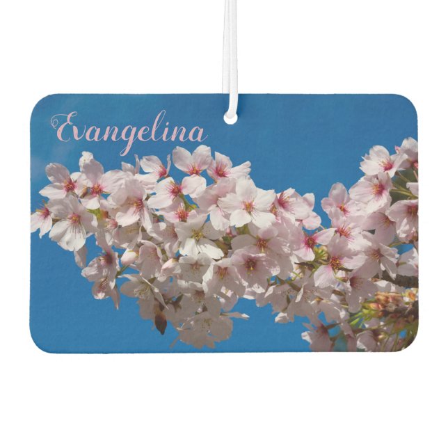 Super Spring Cherry Blossoms Sakura Custom Name Air Freshener (Front)