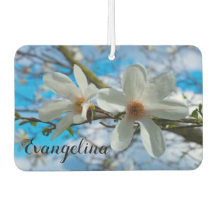 Super Spring Magnolia Blossom Custom Name Air Freshener