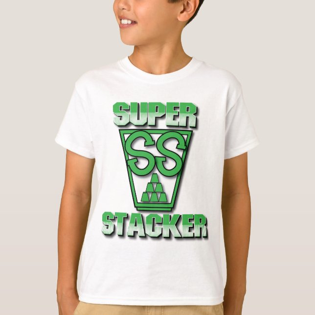 Super Stacker, lime T-Shirt (Front)