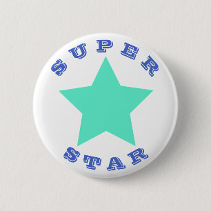 SUPER STAR Big Teal Star Button