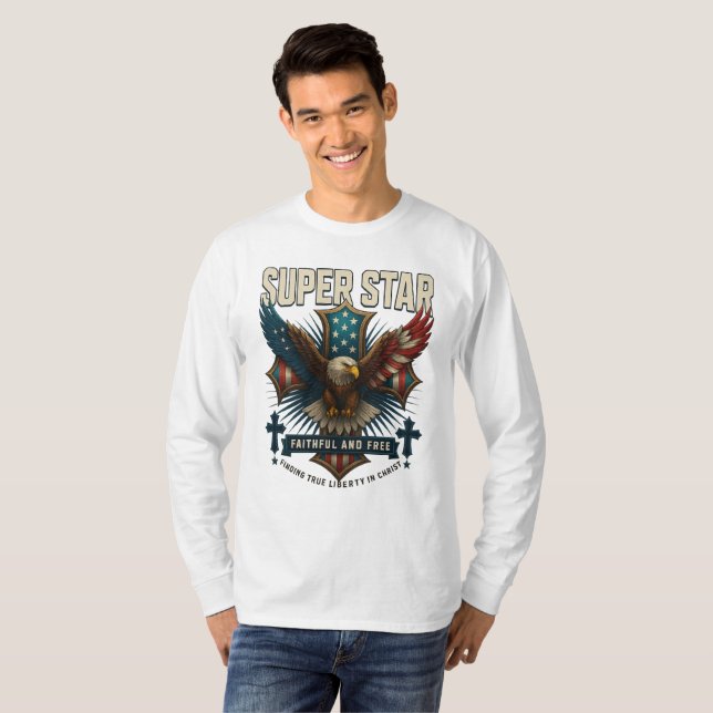 Super Star Eagle Emblem T-Shirt (Front Full)
