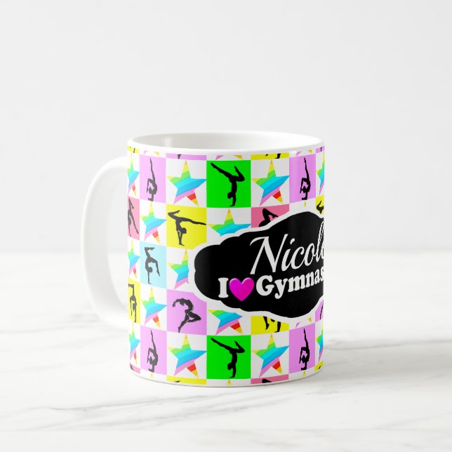 SUPER STAR GYMNAST GIRL DESIGN COFFEE MUG (Front Left)