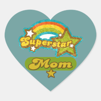 Super Star Mom Heart Sticker