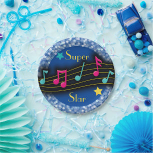 Super Star Music Notes Classic Round  Paper Plate