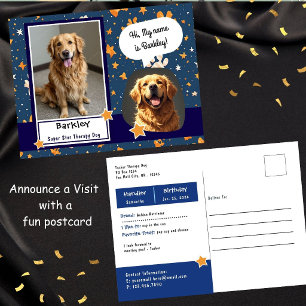Super Star Therapy Dog Visit Postcard