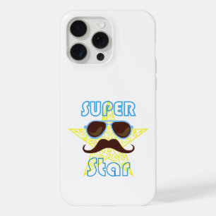 Super Star with sunglasses and moustache iPhone 15 Pro Max Case