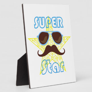 Super Star with sunglasses and mustache Plaque