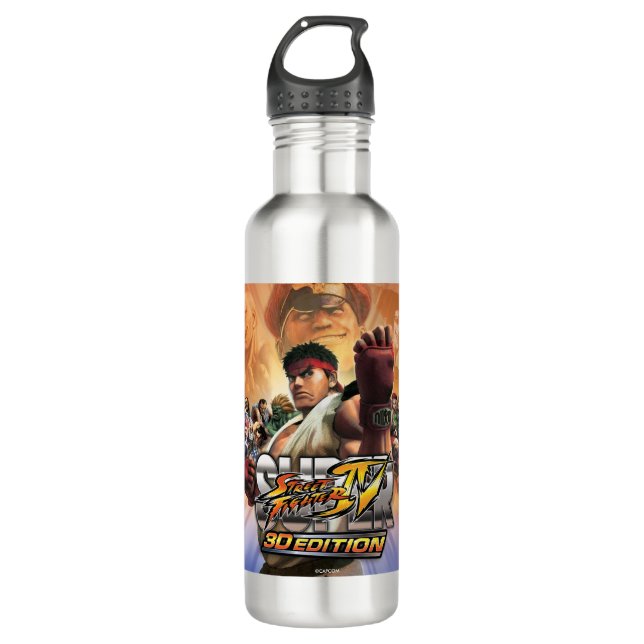 Super Street Fighter IV 3D Edition Box Art 710 Ml Water Bottle (Front)