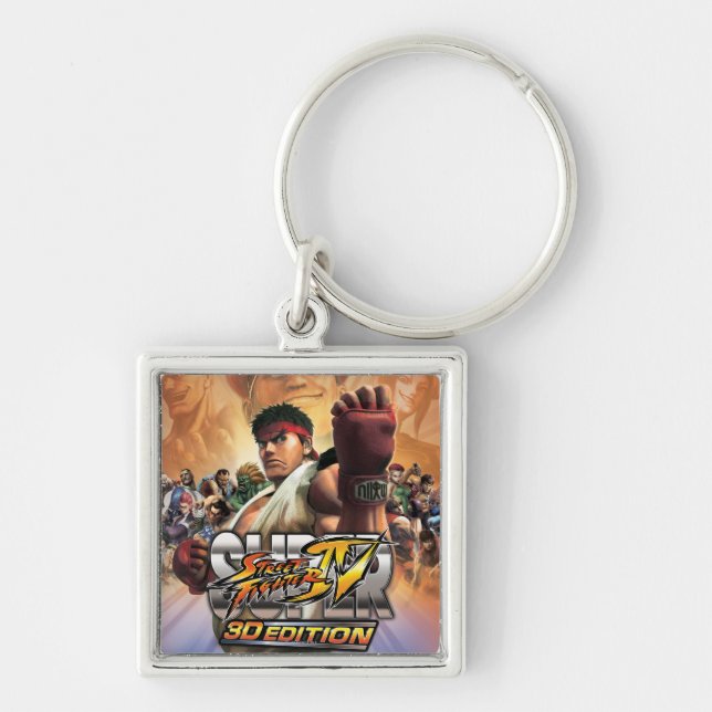 Super Street Fighter IV 3D Edition Box Art Keychain (Front)