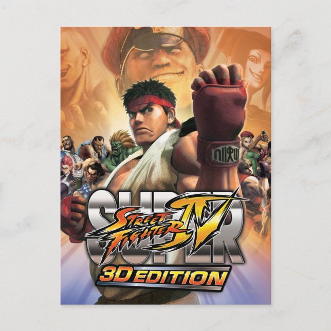 Super Street Fighter IV 3D Edition Box Art Postcard (Front)
