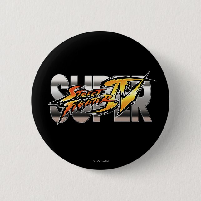 Super Street Fighter IV Logo 2 Inch Round Button (Front)