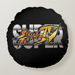 Super Street Fighter IV Logo Round Pillow