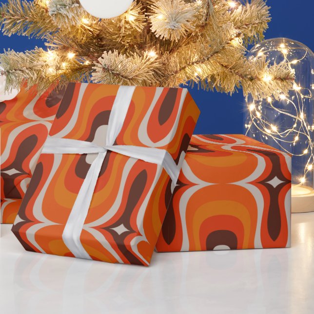 Super stylish and modern retro 60s 70s giftwrap wr wrapping paper (Holidays)