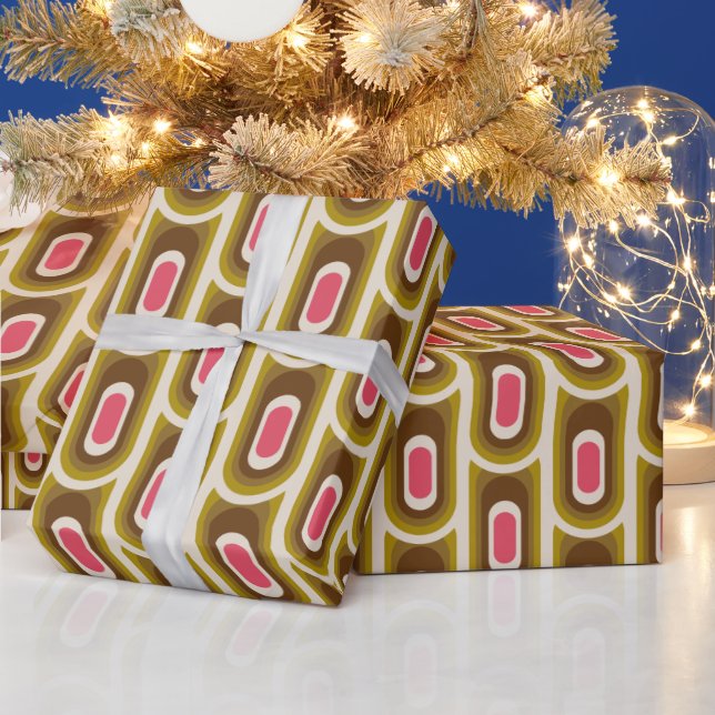 Super stylish and modern retro 60s 70s giftwrap wr wrapping paper (Holidays)