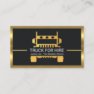 Super Stylish Gold Semi Truck Logistics Trucker Business Card