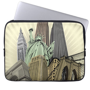 Super Stylized Cityscape NYC Laptop Sleeve