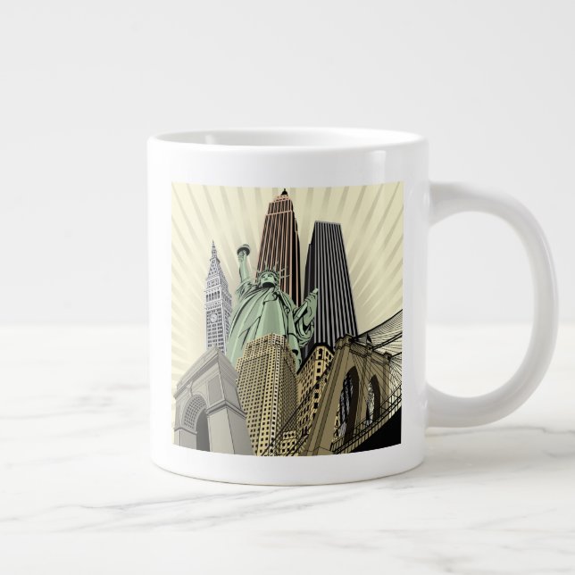 Super Stylized Cityscape NYC Large Coffee Mug (Right)