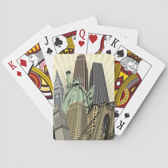 Super Stylized Cityscape NYC Playing Cards (Back)