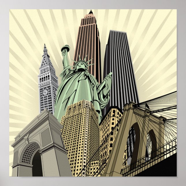 Super Stylized Cityscape NYC Poster (Front)