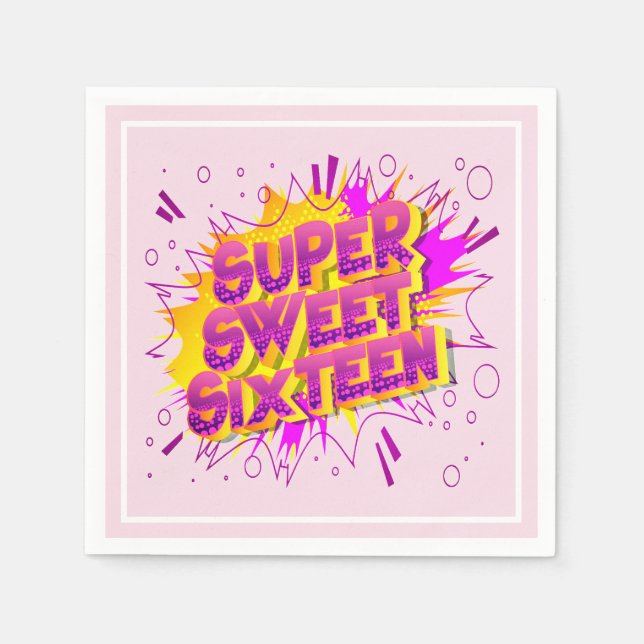 Super Sweet 16th Birthday party Napkin (Front)