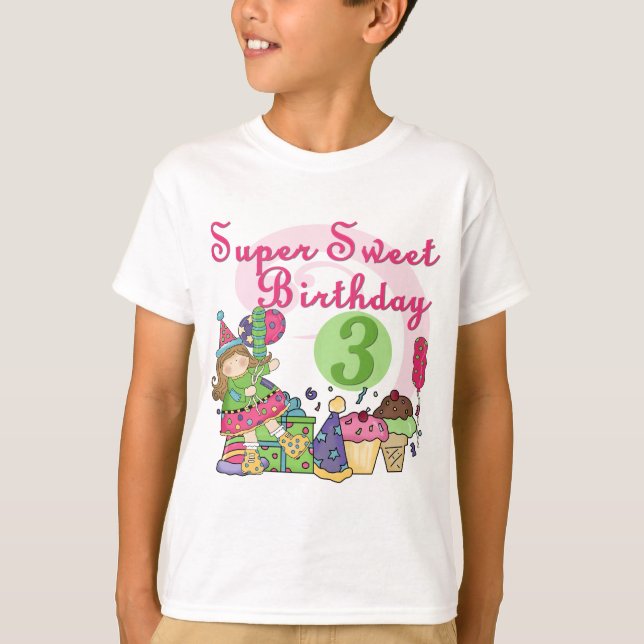 Super Sweet 3rd Birthday Tshirts and Gifts (Front)