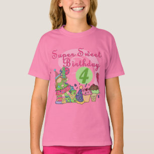 Super Sweet 4th Birthday T-shirts and Gifts