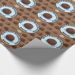 Super Sweet and Gooey Chocolate Birthday Blue Wrapping Paper
