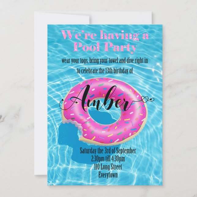 Super Sweet Customisable Birthday Invitation (Front)