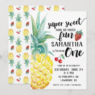 Super Sweet Fruit First Birthday Invitation