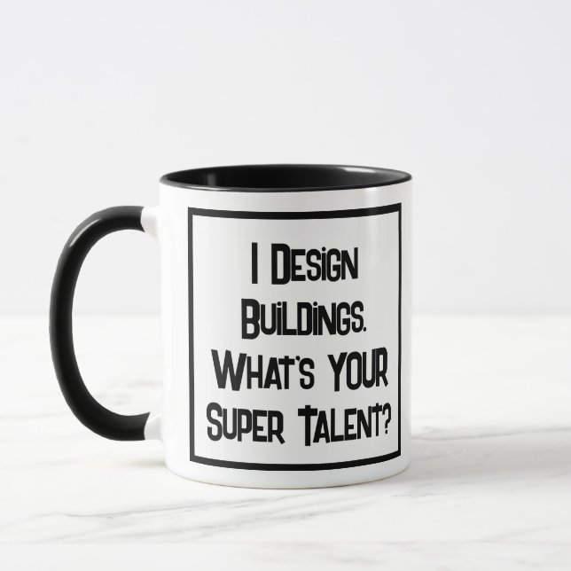 Super Talent d'Architecte. Mug Café Deux Tons (Gauche)
