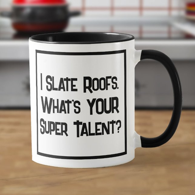 Super Talent sur le toit. Mug à café à deux tons (Créateur téléchargé)