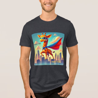 Super Tall, Super Calm - Giraffe Hero Tri-Blend Shirt