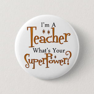 Super Teacher 2 Inch Round Button