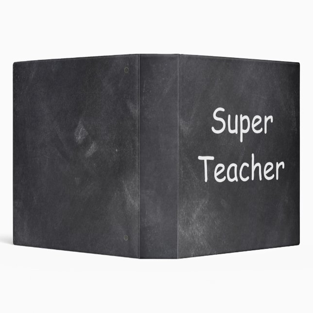 Super Teacher Chalkboard Design Gift Idea Binder (Background)