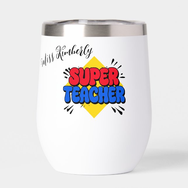 Super teacher comic cartoon personalized (Back)