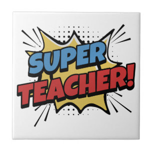Super Teacher Comic Style Tile