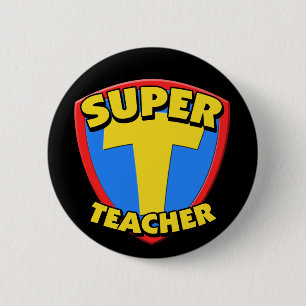 Super Teacher Round Button