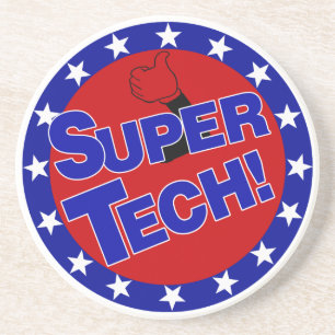 SUPER TECH BUTTON PATRIOTIC .png Coaster