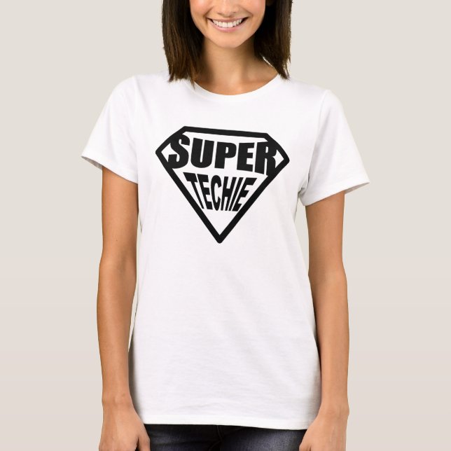 Super Techie - Black T-Shirt (Front)