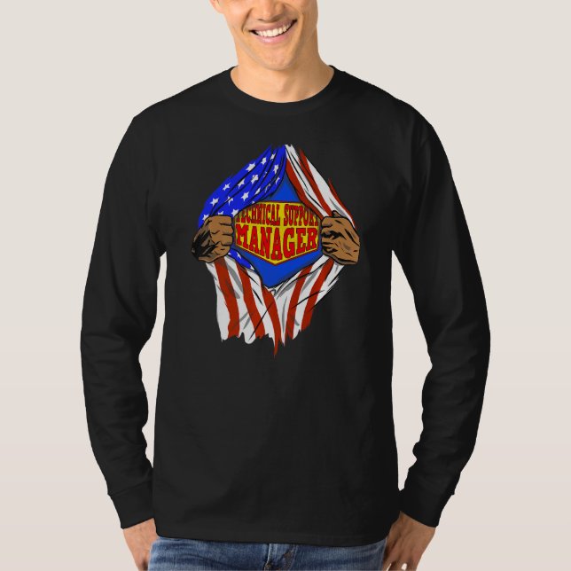 Super Technical Support Manager Hero Job T-Shirt (Front)