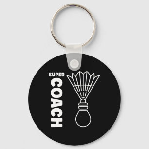 Super Trainer Badminton Sport Simple Badminton Coa Keychain