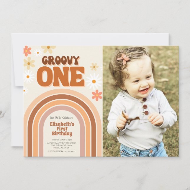SUPER UN premier anniversaire invitation avec phot (Devant)