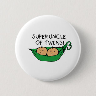 Super Uncle of Twins Pod 2 Inch Round Button