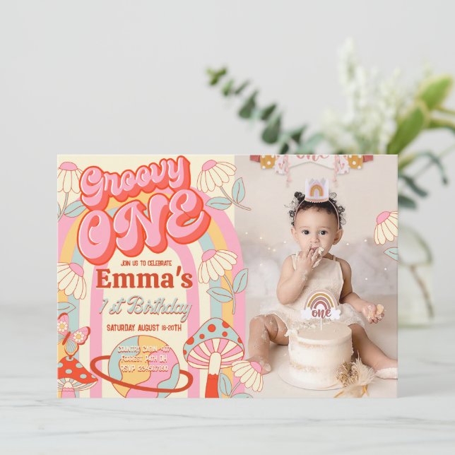 Super Une Première Photo Invitation Anniversaire (Debout devant)