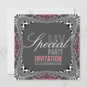 Super Vintage Damask Invitations spéciales