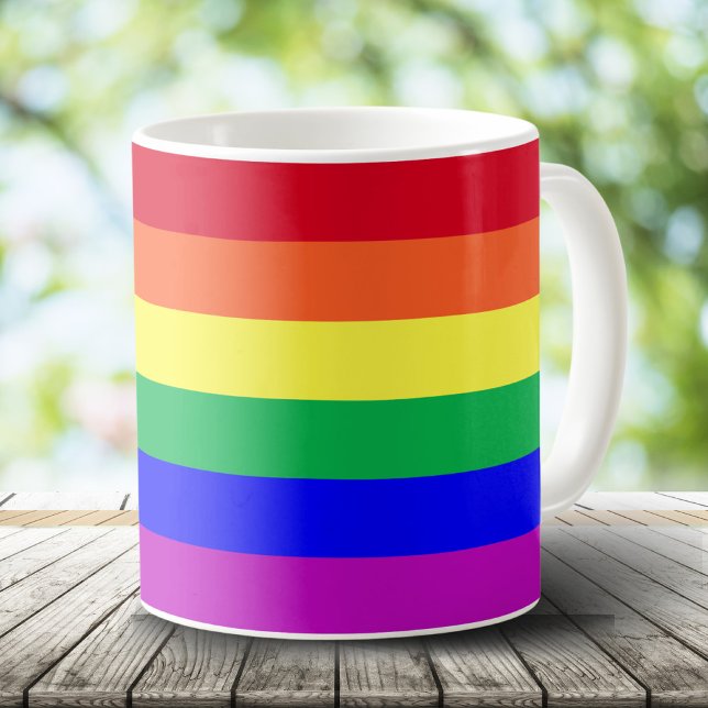 Super Vivid Vibrant Colours Gay Pride Rainbow Flag Coffee Mug (Creator Uploaded)
